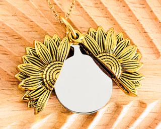 Sunflower Reveal Necklace Personalized / Engravable