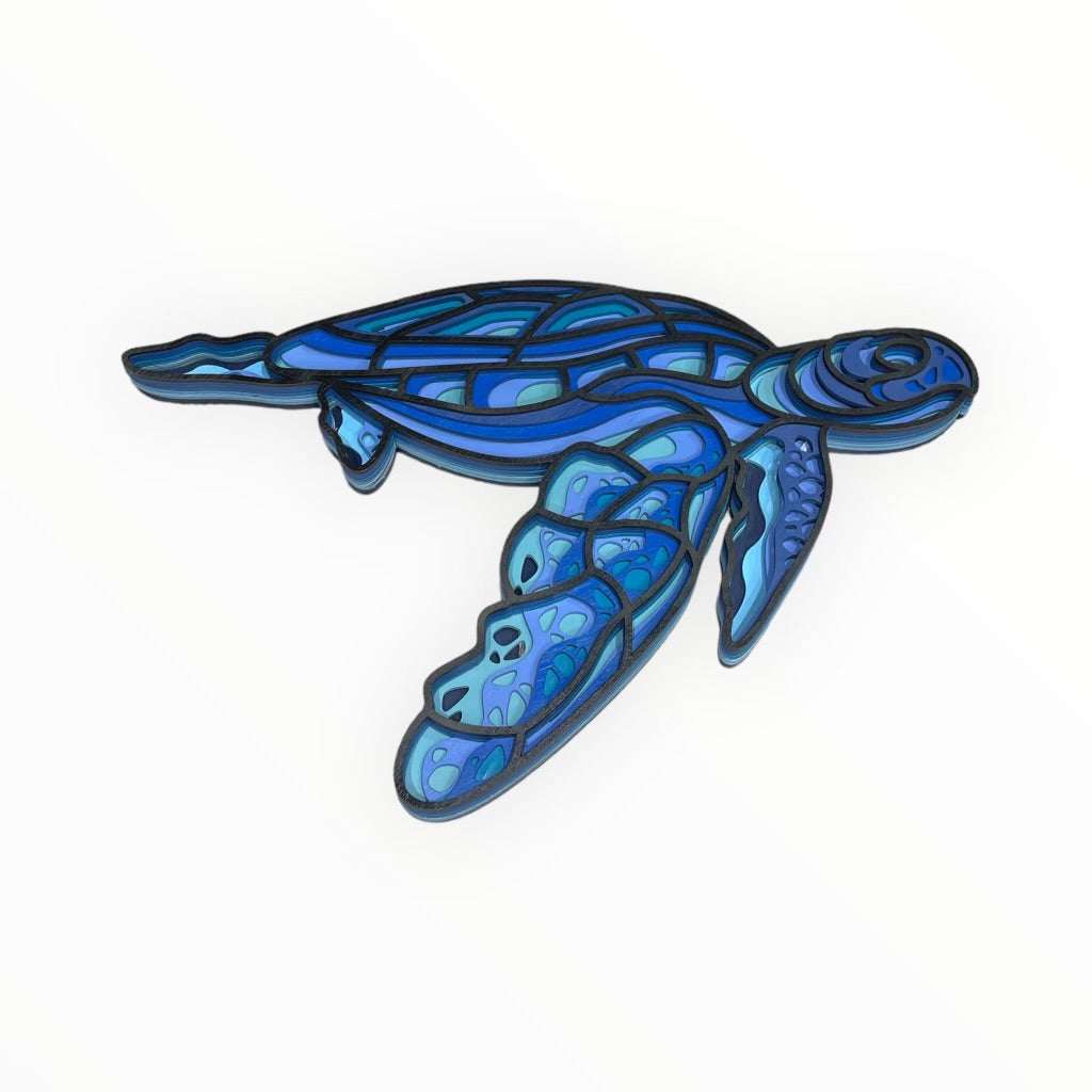 3D Layered Turtle Wall Art