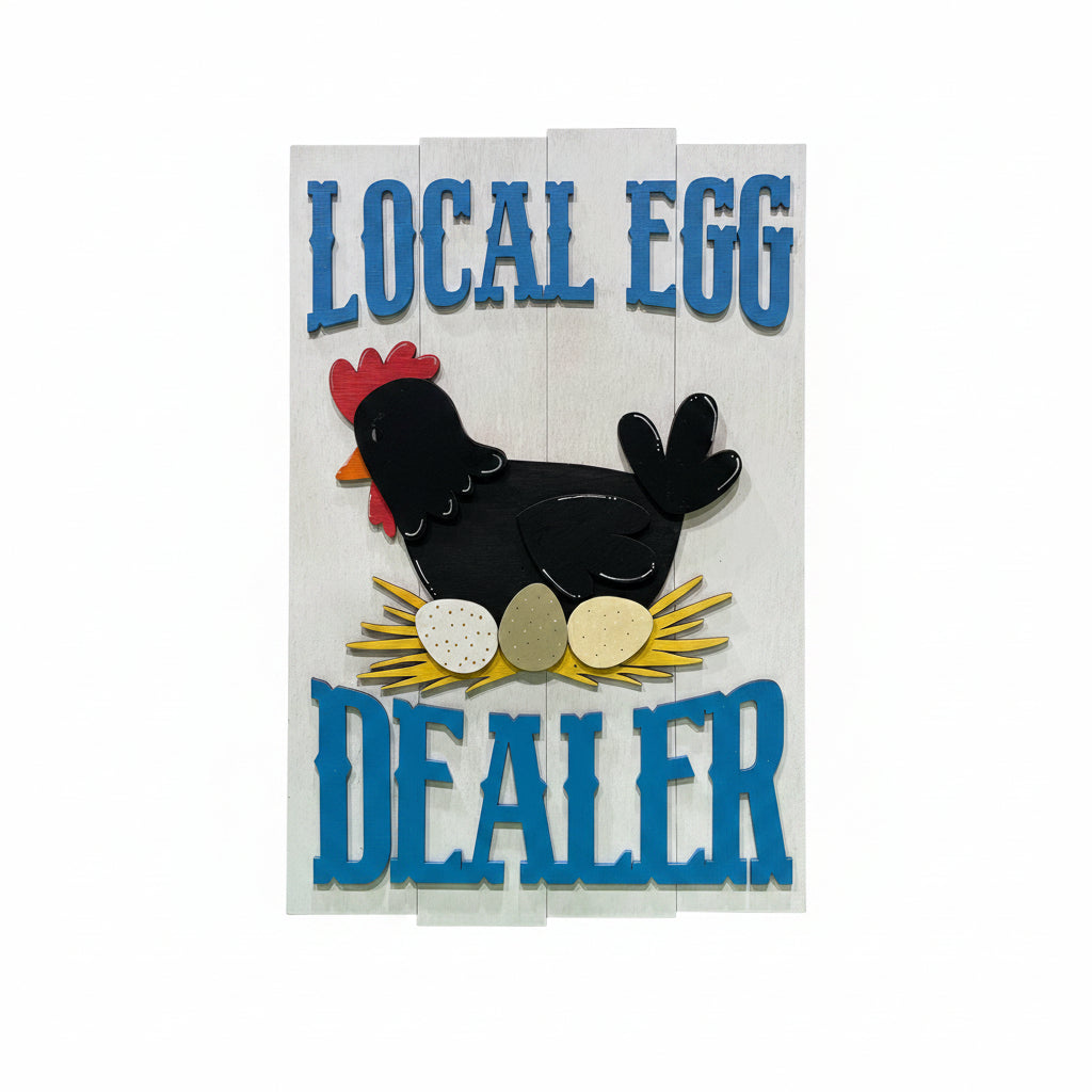Local Egg Dealer Laser Wood Sign
