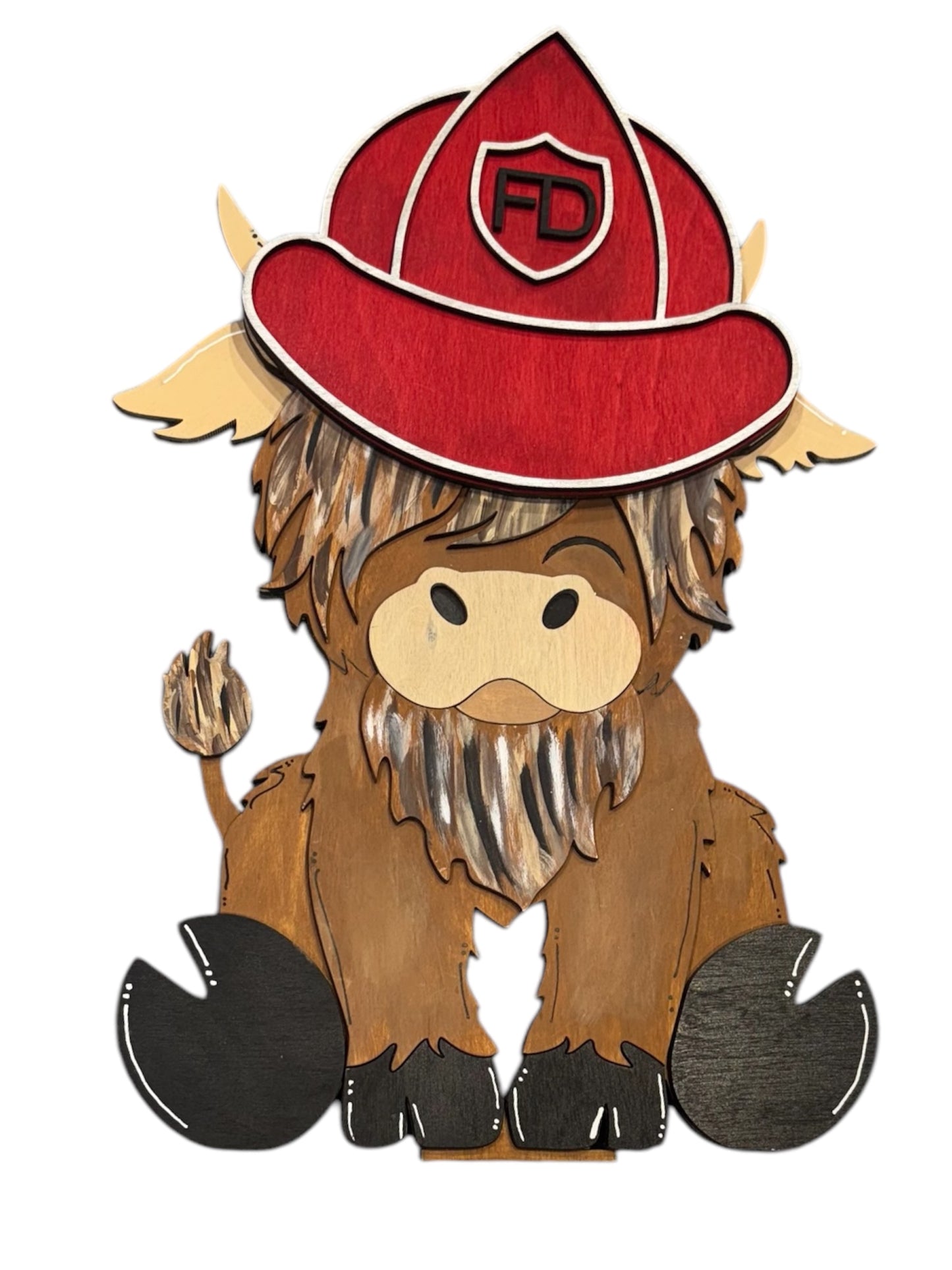 Fire Dept Hat for Highland Cow