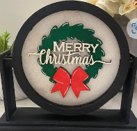 Merry Christmas Wreath Insert- #129