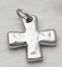 Paperclip chain w/ chunky cross necklace 16.25”+2" ext