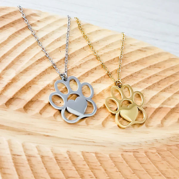 large paw necklace engravable