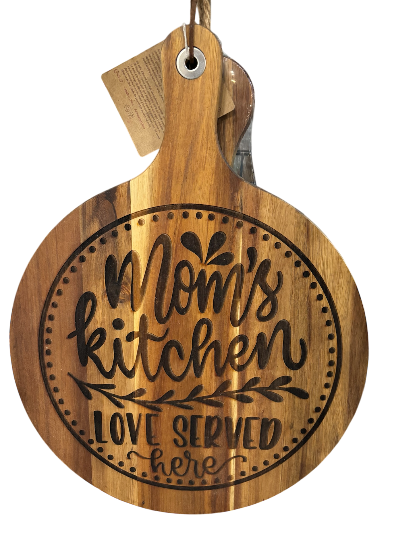 Mom's Kitchen Love Served Here Cutting Board