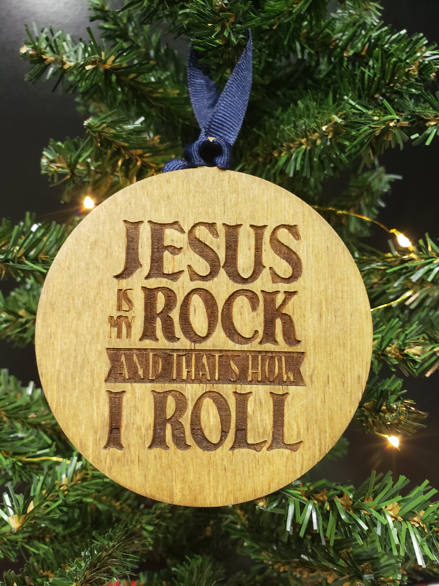 Jesus is my Rock Ornament