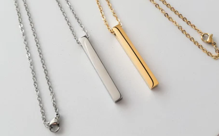 Large Square Vertical Bar Necklace