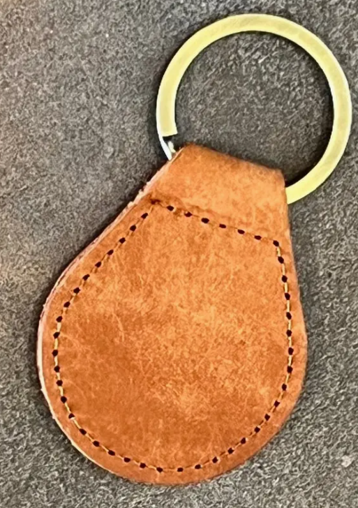 Round Leather Keychain