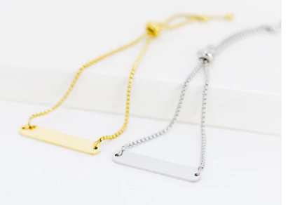 Horizontal Oval Bar Bolo Bracelet