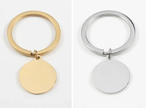 Mirror Polish 20mm Circle Pendant Keychain