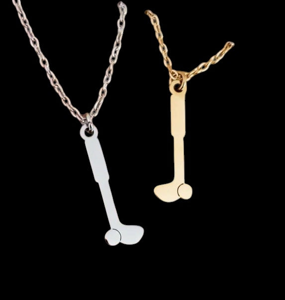Golf pendant on silver or gold chain engravable