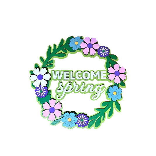 Welcome Spring Wreath Decor