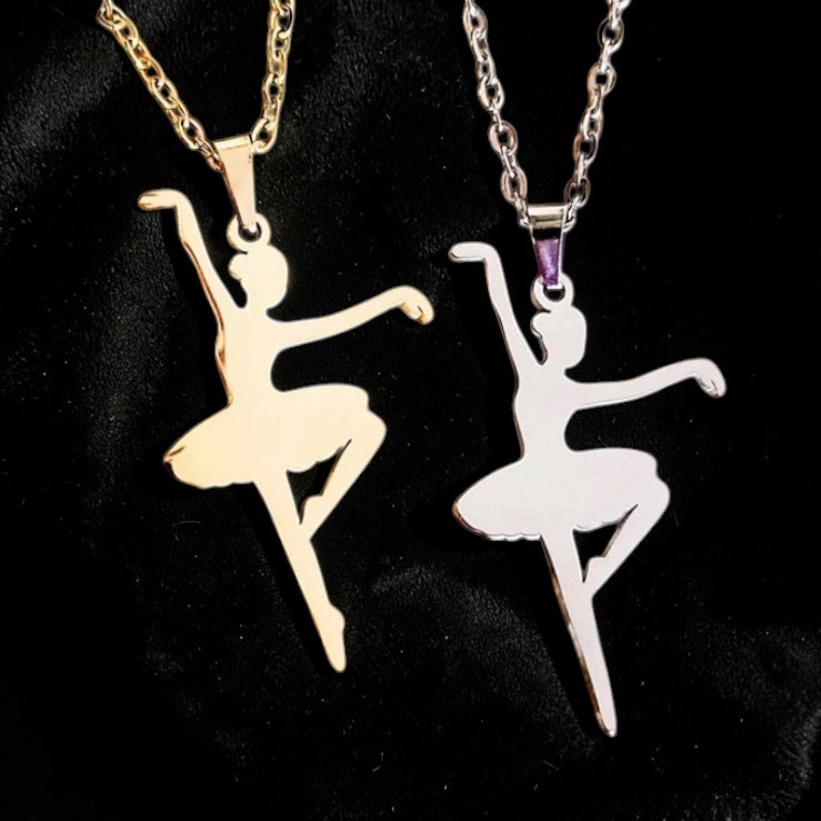 Gold and silver ballerina pendants engravable