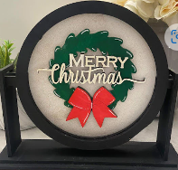 Merry Christmas Wreath Insert- #73