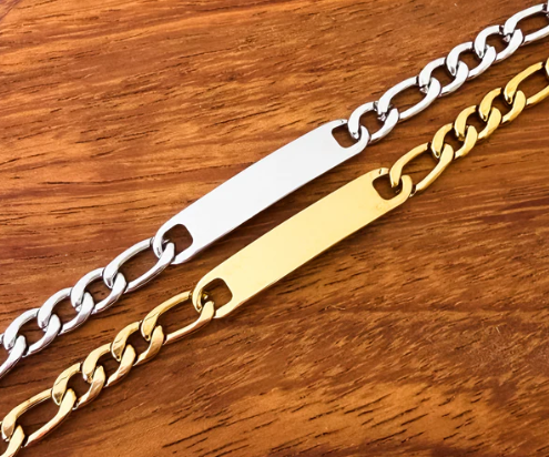 Men's Horizontal Bar Figaro Bracelet 8.25"+2"