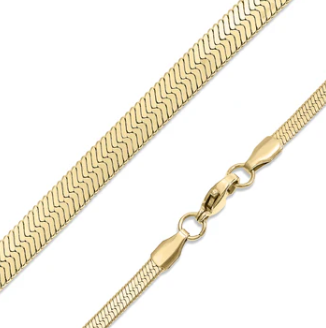 Gold chain necklace herringbone
