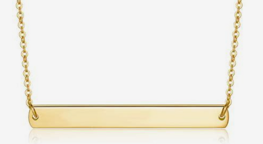 horizontal bar necklace engravable in silver or gold