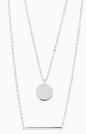 Layered Bar & Circle Pendant Loop Chain Bracelet