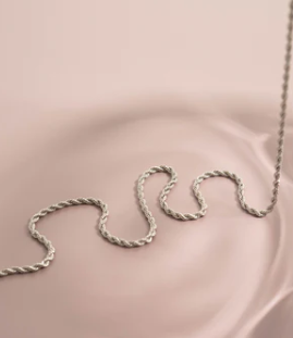 Silver necklace rope chain
