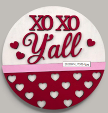 XO XO Y'all Window Frame Insert 5"