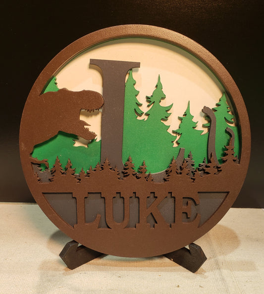 Custom Dinosaur Name Wall Sign